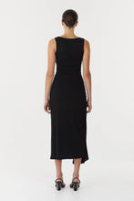 Load image into Gallery viewer, Stirling Twist Cross Over Midi Dress, Black | Third Form