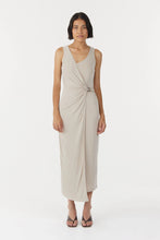 Load image into Gallery viewer, Stirling Twist Cross Over Midi Dress, Oyster Grey | Third Form