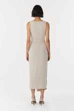 Load image into Gallery viewer, Stirling Twist Cross Over Midi Dress, Oyster Grey | Third Form