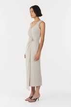 Load image into Gallery viewer, Stirling Twist Cross Over Midi Dress, Oyster Grey | Third Form