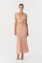 Load image into Gallery viewer, Visions Lace Deep V Maxi Dress, Coral | Third Form