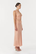 Load image into Gallery viewer, Visions Lace Deep V Maxi Dress, Coral | Third Form