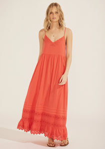 Genevieve Maxi Dress, Deep Coral | Auguste The Label